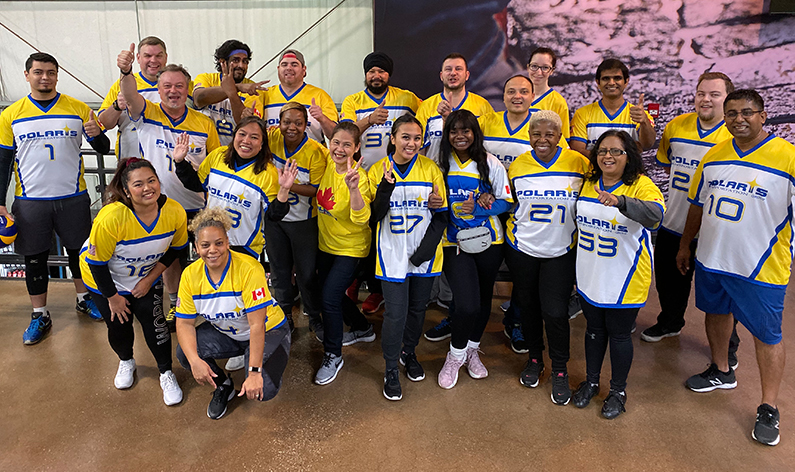 Group picture of Polaris staff wearing Polaris jerseys 
